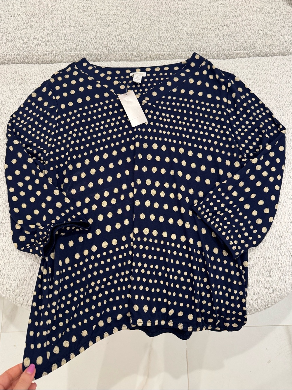 NWT Chico’s Sea Breeze Polka Dot Spandex Top